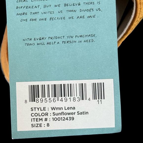 TOMS Lena Sunflower Satin Espadrille Sneakers | W8 | Casual Comfort Street Style - Picture 5 of 5